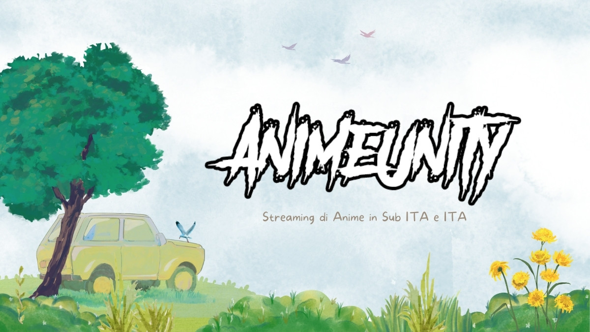 Banner Animeunity con atmosfera retro futurista anime